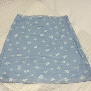 Princess Polly Blue Floral Skirt (size 8)